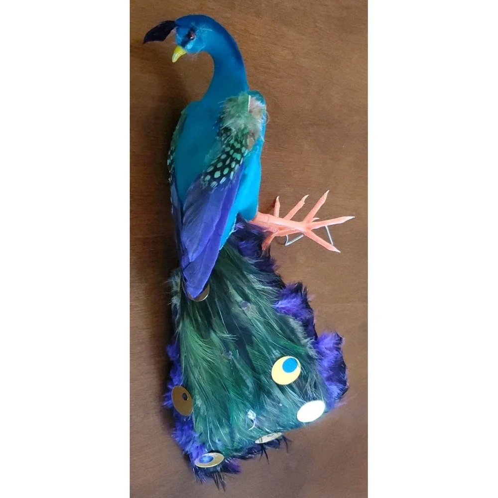 Vintage Lot of 12 Feathered Birds Variety Peacock Swan Holiday Decor As Is